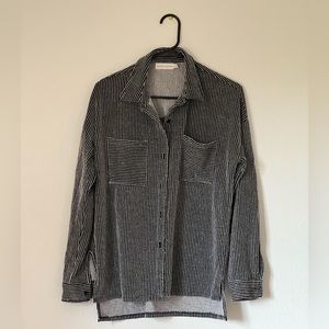 Black and white striped long sleeve.